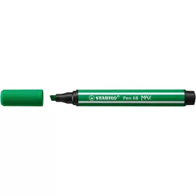 Filctoll, 1-5 mm, vágott hegy, STABILO "Pen 68 MAX", zöld