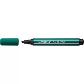 Filctoll, 1-5 mm, vágott hegy, STABILO "Pen 68 MAX", türkizzöld