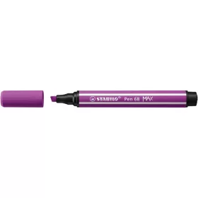 Filctoll, 1-5 mm, vágott hegy, STABILO "Pen 68 MAX", lila