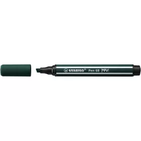 Filctoll, 1-5 mm, vágott hegy, STABILO "Pen 68 MAX", földzöld