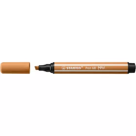 Filctoll, 1-5 mm, vágott hegy, STABILO "Pen 68 MAX", sötét okker
