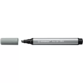 Filctoll, 1-5 mm, vágott hegy, STABILO "Pen 68 MAX", középszürke