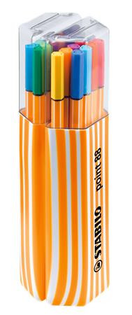 Tűfilc készlet, 0,4 mm, STABILO "Point 88 Twin Pack", 20 különböző szín