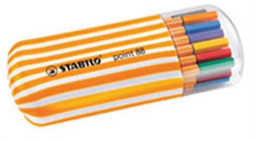 Tűfilc készlet, 0,4 mm, STABILO "Point 88 Zebrui", 20 különböző szín