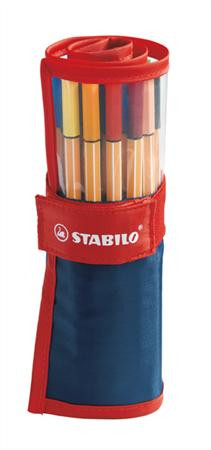 Tűfilc készlet, 0,4 mm, felcsavarható szett, STABILO "Point 88", 25 különböző szín