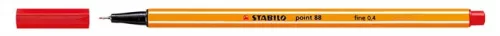 Tűfilc, 0,4 mm, STABILO "Point 88", piros