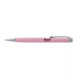   Golyóstoll, Crystals from SWAROVSKI®, rózsaszín, középen pink kristályokkal töltve, ART CRYSTELLA®, 14cm