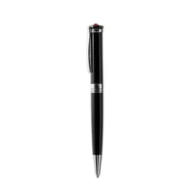   Golyóstoll, fekete, "Rimini", light siam piros SWAROVSKI® kristállyal, 14 cm, ART CRYSTELLA®