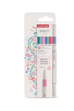 Tűfilc készlet, 0,4 mm, UNI "Emott Candy Pop", 5 különböző szín