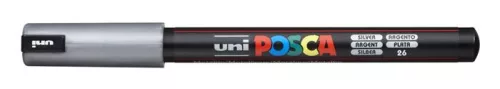 Dekormarker, 0,7 mm, UNI "Posca PC-1MR", ezüst