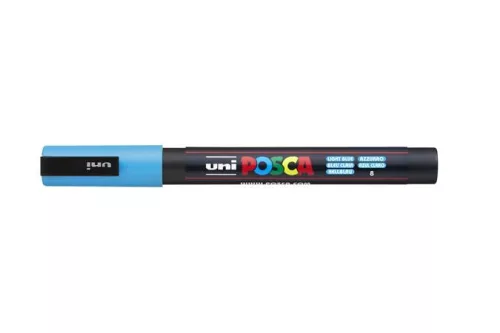 Dekormarker, 0,9-1,3 mm, UNI "Posca PC-3M", világoskék