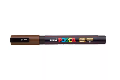 Dekormarker, 1,8-2,5 mm, UNI "Posca PC-5M", barna