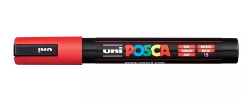 Dekormarker, 1,8-2,5 mm, UNI "Posca PC-5M", piros