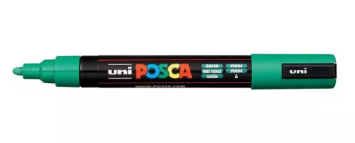 Dekormarker, 1,8-2,5 mm, UNI "Posca PC-5M", zöld