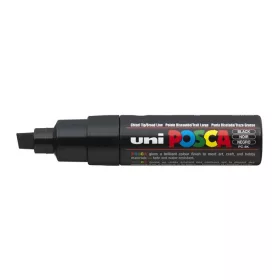   Dekormarker, 8 mm, vágott, UNI "Posca PC-8K", fekete