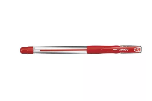 Golyóstoll, 0,3 mm, kupakos, UNI "SG-100 Lakubo", piros