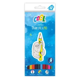   Színes ceruza készlet, háromszögletű, COOL BY VICTORIA, 12 különböző szín