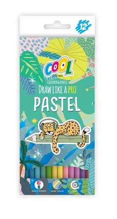 Színes ceruza készlet, kerek, COOL BY VICTORIA "Pastel", 12 pasztell szín
