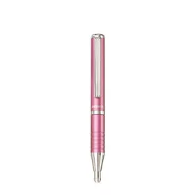 Golyóstoll, 0,24 mm, teleszkópos, metálpink tolltest, ZEBRA "SL-F1", kék