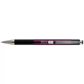   Golyóstoll, 0,24 mm, nyomógombos, mályva tolltest, ZEBRA "F-301 A", kék