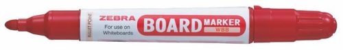 Táblamarker, 2,6 mm, kúpos, ZEBRA "Board Marker", piros