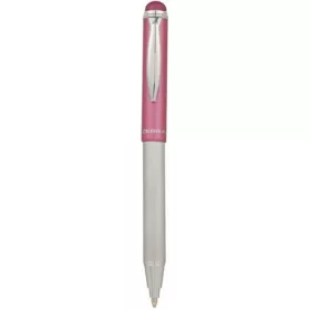 Golyóstoll, 0,24 mm, teleszkópos, rozsdamentes acél, pink tolltest, ZEBRA "Telescopic Metal Stylus", kék