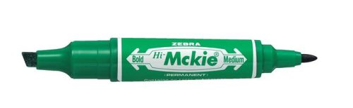 Alkoholos marker, 2,0/4,0 mm, kúpos/vágott, kétvégű, ZEBRA "Hi-Mckie", zöld