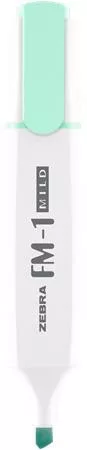 Szövegkiemelő, 3,5 mm, ZEBRA "FM-1 Mild", kékeszöld