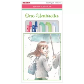   Írószer készlet, ZEBRA "Manga Set, One Umbrella", 5 darabos