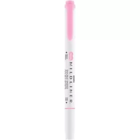   Szövegkiemelő, 1,0/3,5 mm, kétvégű, ZEBRA "Mildliner Fluorescent", rózsaszín