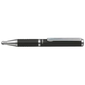   Golyóstoll, 0,24 mm, teleszkópos, metálfekete tolltest, ZEBRA "SL-F1", kék