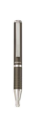 Golyóstoll, 0,24 mm, teleszkópos, metálszürke tolltest, ZEBRA "SL-F1", kék