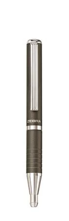Golyóstoll, 0,24 mm, teleszkópos, metálszürke tolltest, ZEBRA "SL-F1", kék