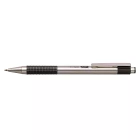   Golyóstoll, 0,24 mm, nyomógombos, rozsdamentes acél, fekete tolltest, ZEBRA "F-301", kék