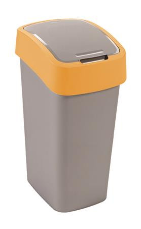 Billenős szelektív hulladékgyűjtő, műanyag, 45 l, CURVER, sárga/szürke