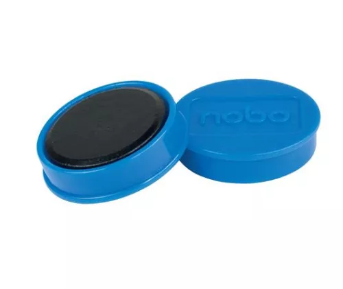 Korong mágnes, fehértáblához, 30 mm, 4 db, NOBO, kék