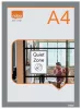 Posztertábla, fali, A4 méret, műanyag keret, 2 db, NOBO, ezüst