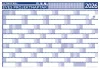 Éves tervező és projekt naptár, kétoldalas, fémléces, kék színű filctollal, 70x100 cm, 2026 évi, STIEFEL