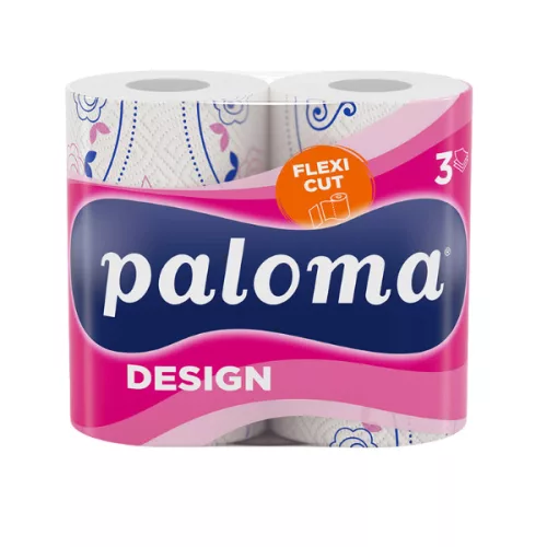 Papírtörlő, kéztörlő, 2 tekercs, 3 réteg, 145 lap, Paloma Flexi Lap - RAKLAP