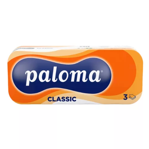 Toalettpapír, WC papír, 10 tekercs, 3 réteg, 105 lap, Paloma Classic - RAKLAP