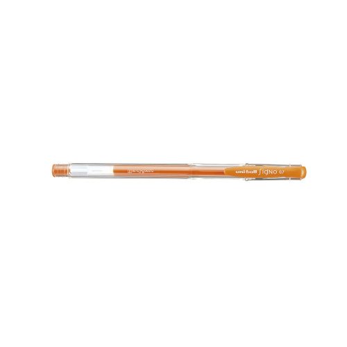 Zselés toll 0,5mm, Uni UM-100 FL, írásszín narancs