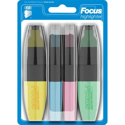 Szövegkiemelő készlet, Ico Focus, 4 klf. szín