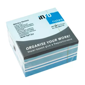   Jegyzettömb öntapadó, 75x75mm, 400lap,5654-70 Info Notes pasztell színek fehér,kék, türkiz