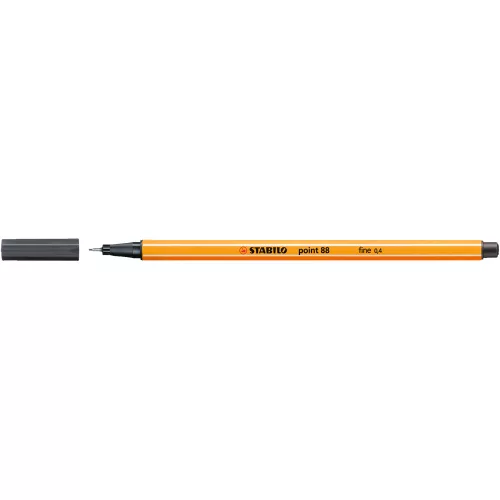 Rostirón, tűfilc 0,4mm, STABILO Point 88 mélyszürke