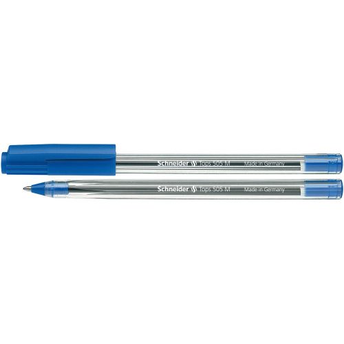 Golyóstoll 0,5mm, kupakos Schneider TOPS 505 M, írásszín kék 2 db/csomag