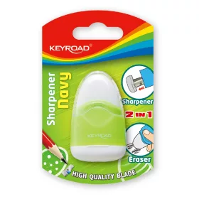   Hegyező 1 lyukú tartályos, radírral Keyroad Navy vegyes színek