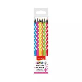 Színes ceruza készlet háromszögletű, fekete belsővel Keyroad Neon 6 klf. neon szín