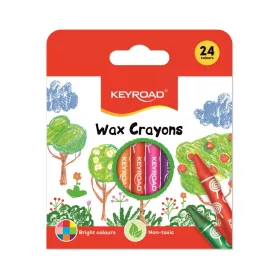   Zsírkréta készlet 8x90 mm 24 db/bliszter Keyroad Wax Crayon vegyes színek