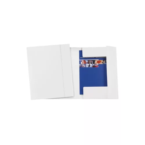 Gumis mappa A4, 600g. FC karton Glossy fehér