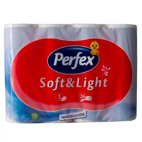   Toalettpapír 3 rétegű kistekercses 100% cellulóz 88 lap/tekercs 24 tekercs/csomag Boni Perfex hófehér